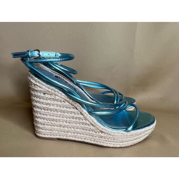 Nine West Blue Hipsta 3 Espadrille Platform Sandals 9.5 New - Picture 5 of 11